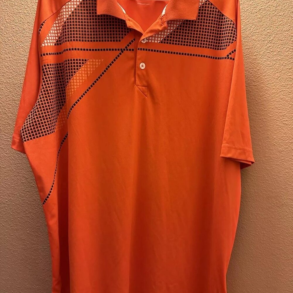 Adidas ClimaCool Golf Polo Shirt Mens 2XL Orange Short Sleeve